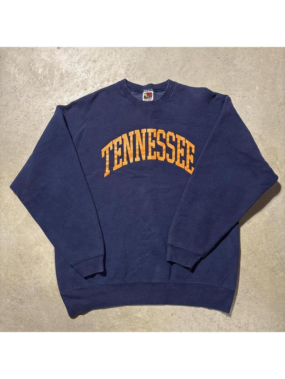 Vintage 90s Tennessee Volunteers Sweatshirt Fruit of the Loom XL Navy College